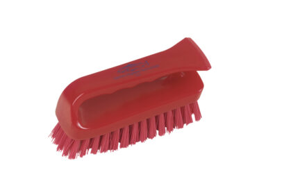 6 inch grippy scrub brush -- red