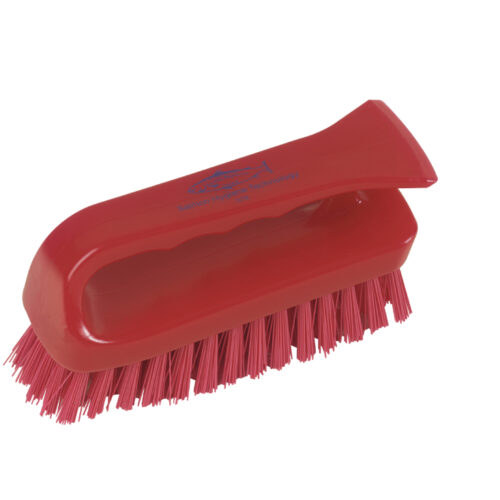 6 inch grippy scrub brush -- red